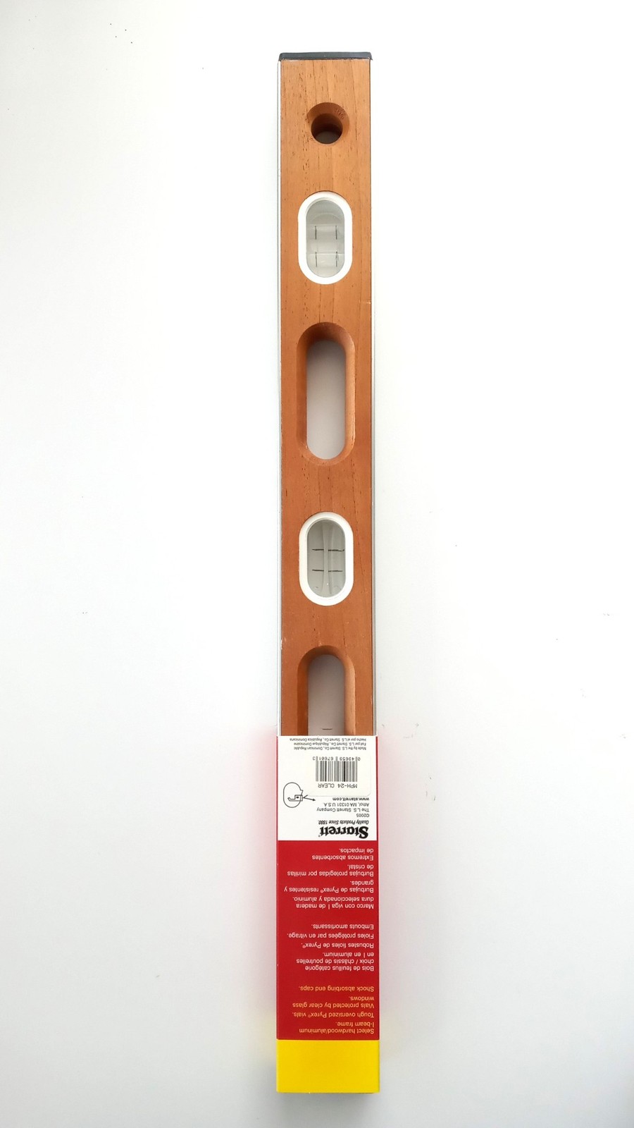 Starrett MPH-24 24" Hardwood Level with Clear Vials gallery
