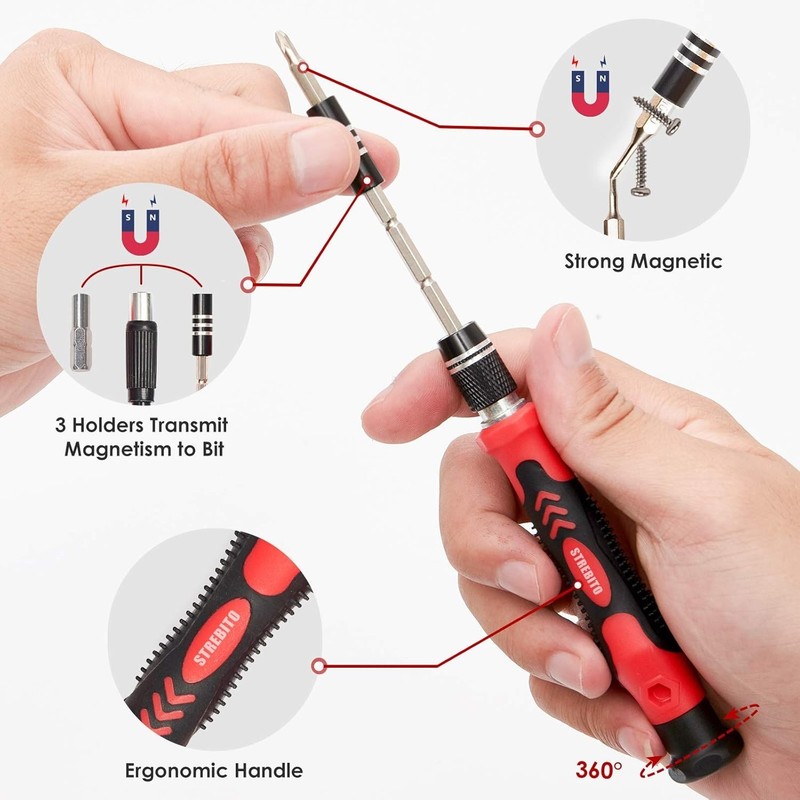 STREBITO Electronics Precision Screwdriver Sets 142-Piece With 120 Bits Magnetic gallery