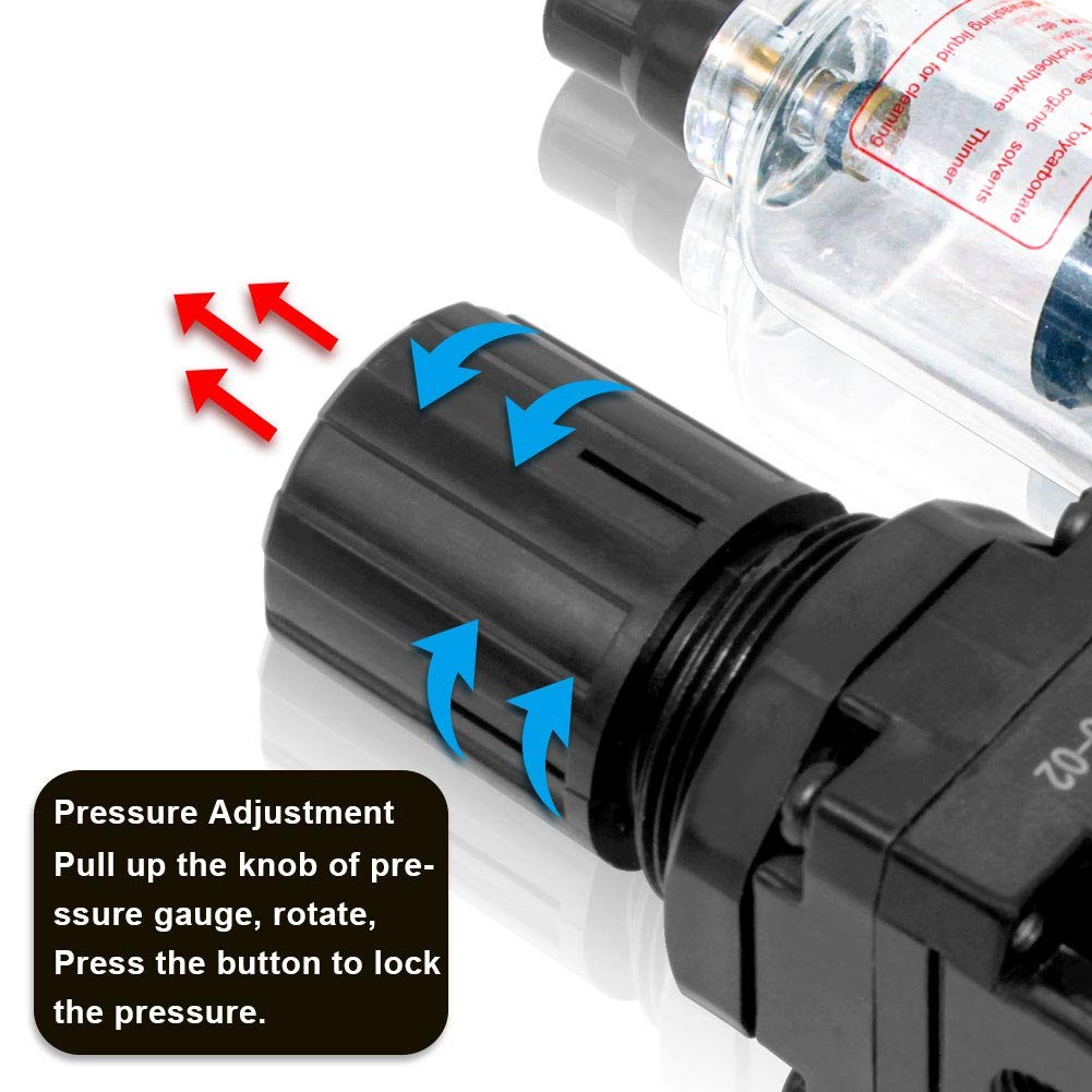 Semi-Auto Drain Pneumatic Air Filter Pressure Regulator 1/4 Inch NPT Dryer Co... gallery