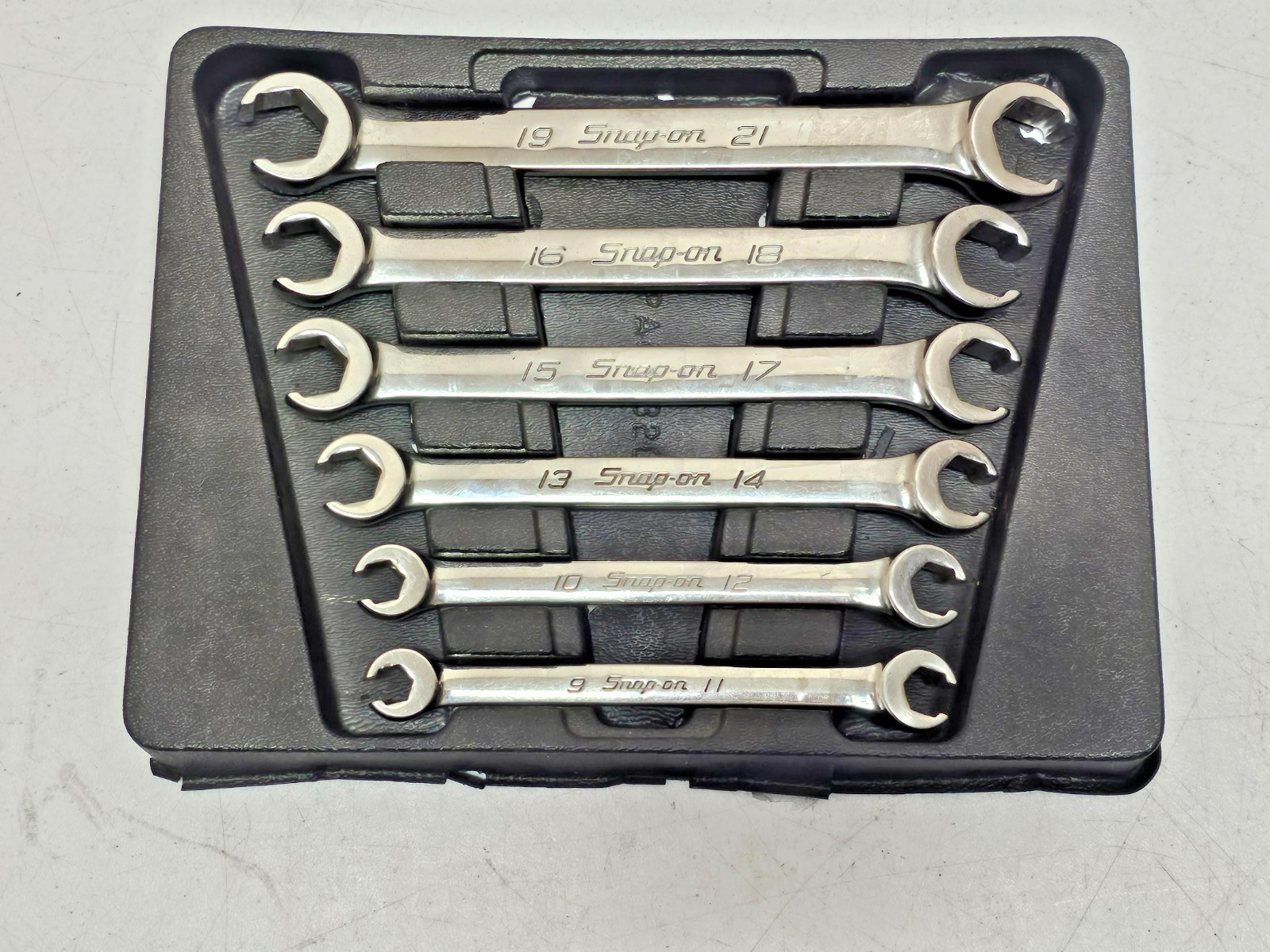 Snap On 6pc Metric Double Flare Nut Line Wrench Set 9-21mm RXFMS606B in Tray gallery