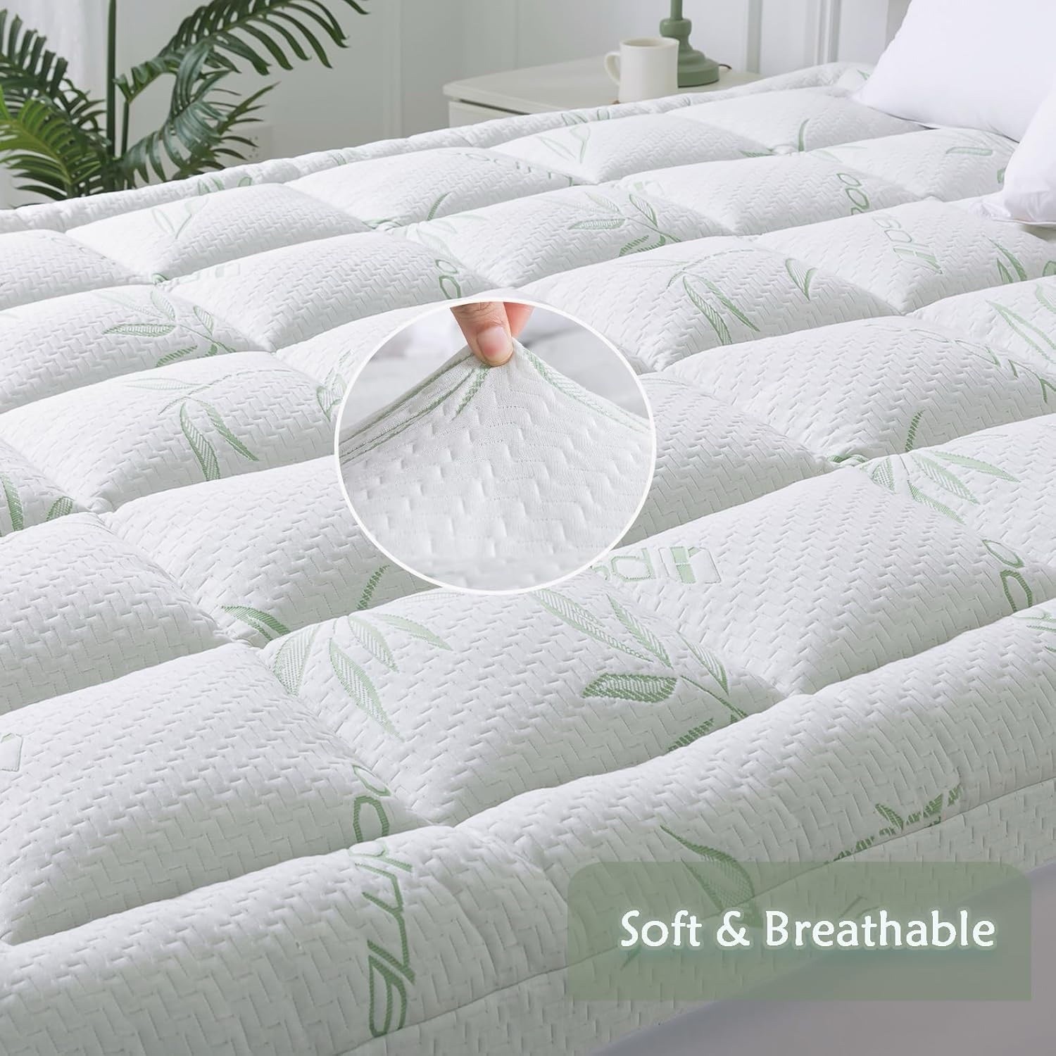 WhatsBedding Twin Mattress Topper, Soft Pillow Top Mattress Topper /twin gallery
