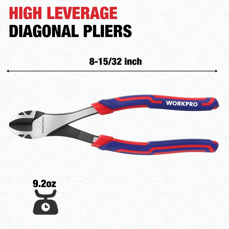 WORKPRO 8" High Leverage Diagonal Plier Heavy Duty Wire Cutters Diagonal Cutters gallery