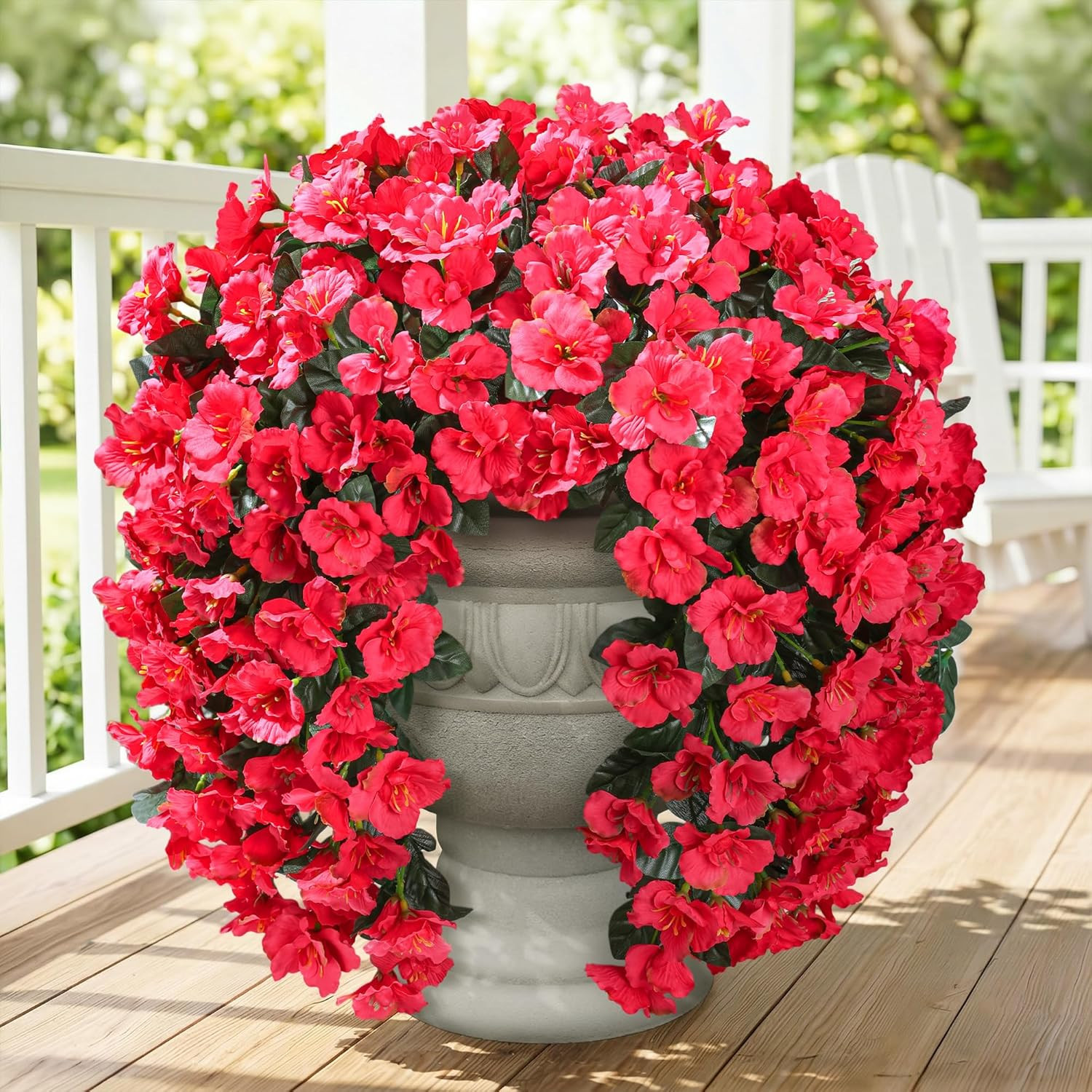 HyeFlora Fake Hibiscus Artificial Hanging Flowers Plants for Outdoors Decoration gallery