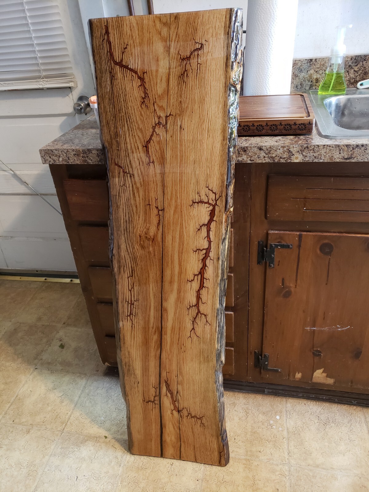 Red Oak Handmade Live Edge Metal Leg Entryway or Sofa Table 48Lx29Hx14W gallery