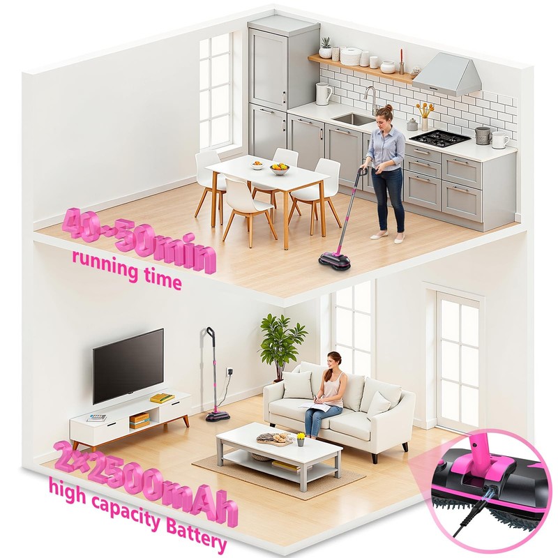 Cordless Electric Mop, Electric Spin Mop with Water Sprayer, Powerful Floor C... gallery
