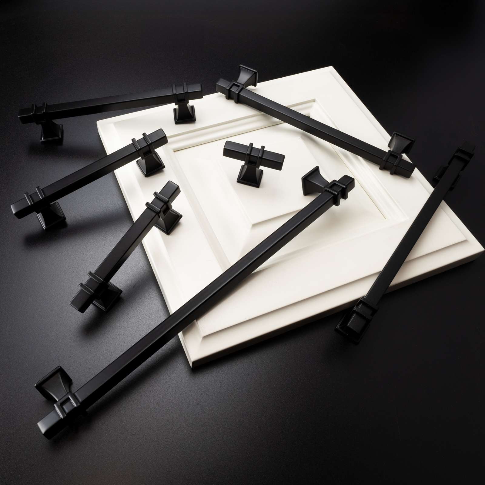 Matte Black Traditional Cabinet Handles Pull Kitchen Hardware Stainless Steel gallery