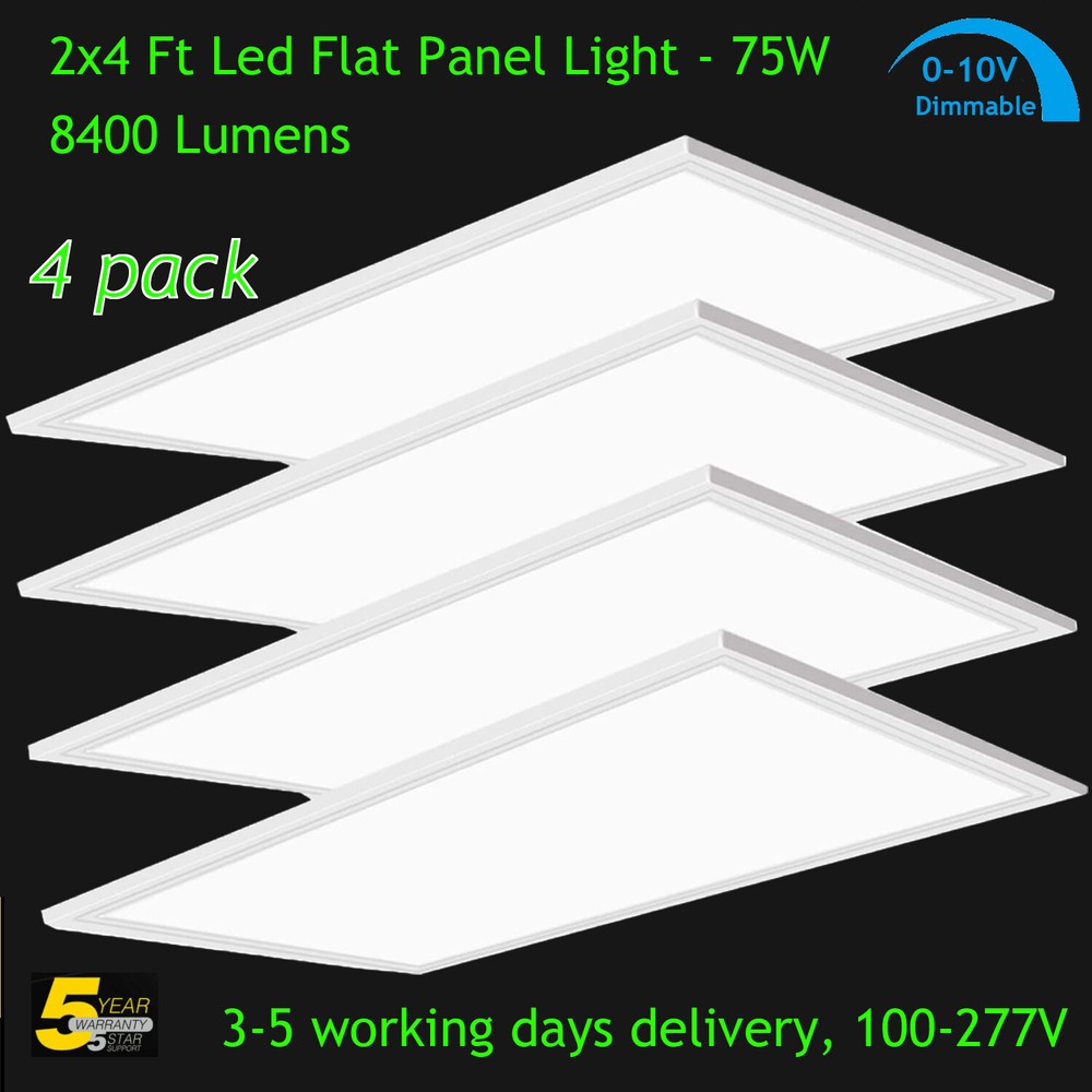 2x4 Ft LED Panel Light Drop Ceiling Flat 5000K Daylight Recessed Troffer Fixture