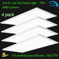 2×4 Ft LED Panel Light Drop Ceiling Flat 5000K Daylight Recessed Troffer Fixture