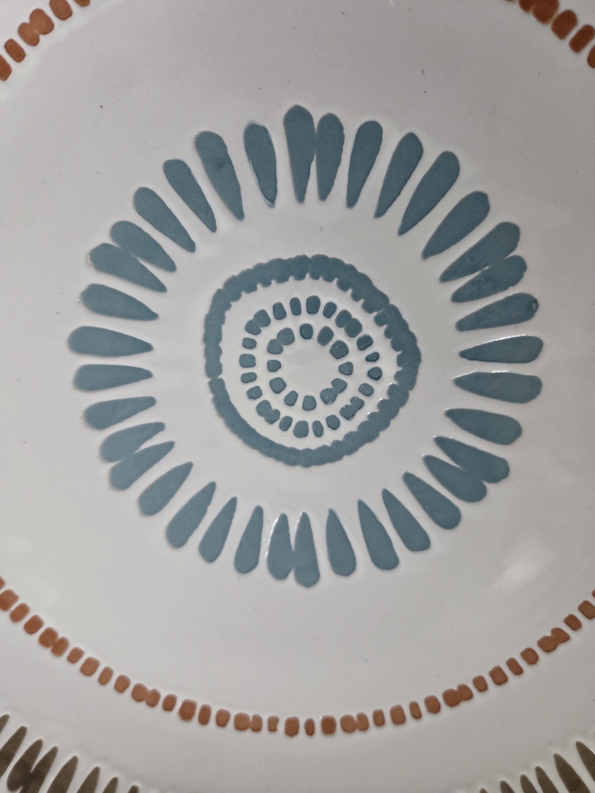 Rachel Ray Set 4 Sun Daisy 8.25” Luncheon Salad Plate Blue Orange MCM Style gallery