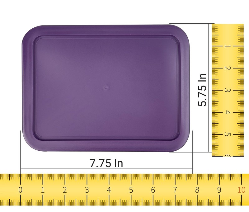 Replacement Lids for Pyrex 7210-PC 3-Cup Rectangle Purple 5.75x7.75" 4-Pack gallery