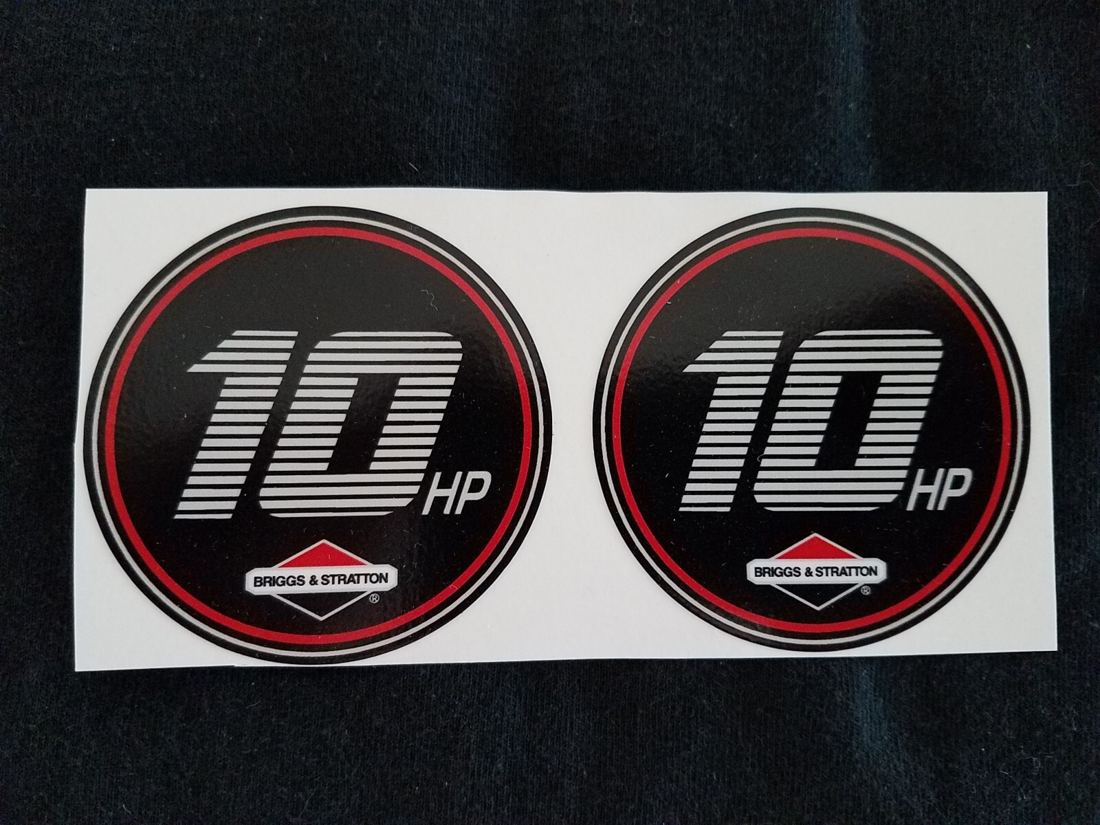 (2) Briggs & Stratton 10HP Engine Minibike Gokart Tractor Recoil Decals. gallery