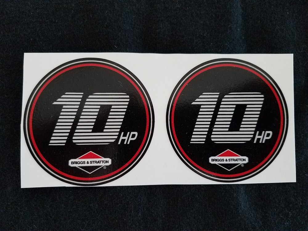 (2) Briggs & Stratton 10HP Engine Minibike Gokart Tractor Recoil Decals.