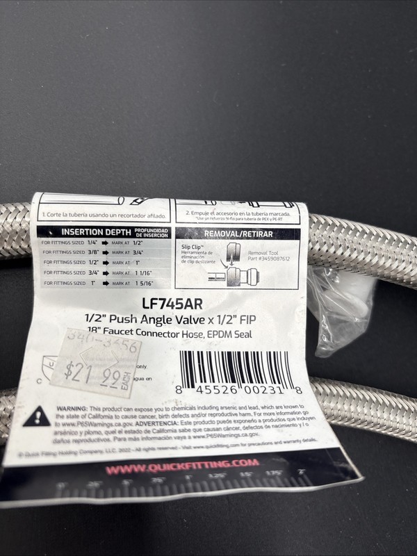 QUICKFITTING 1/2" Braided Line Connector (Push-to-Connect) Lot Of 7 New gallery