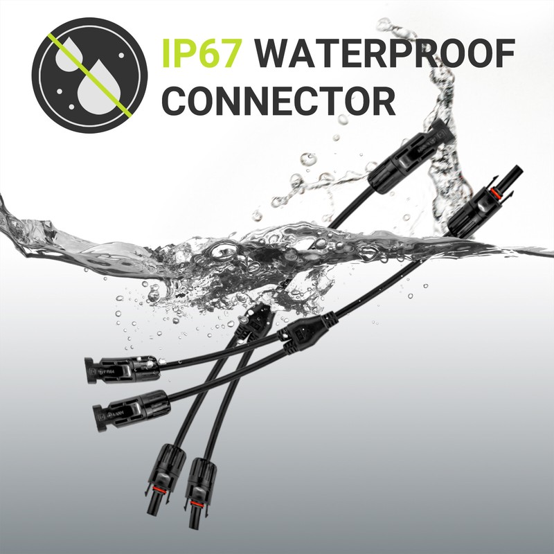 Solar Panel 1ft Flexible Branch Parallel Connectors Cable 2 to 1 gallery