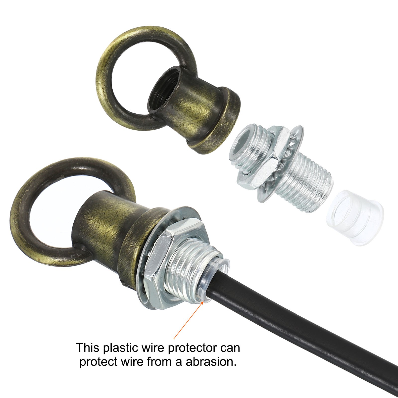 3set 8kg M10 Thread Lifting Eye Nut Female Loop Holder 14mm Hook Ring Bronze gallery