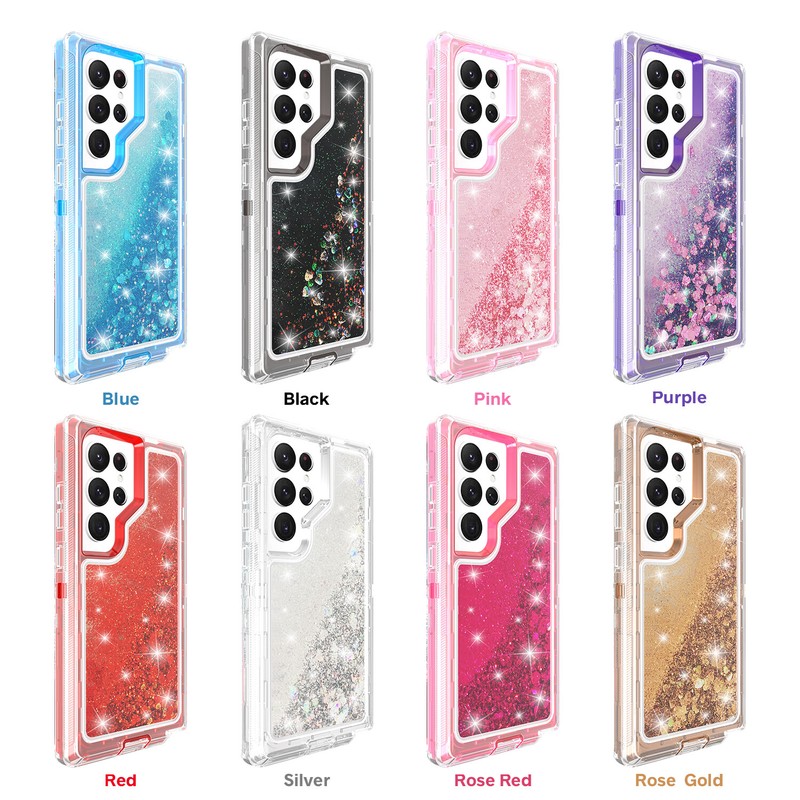 Liquid Glitter Bling Defender Case For Samsung S23 S22 S21 S20 Plus Ultra Cover gallery