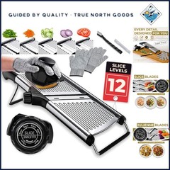 Kitchen Vegetable Slicer for Potatoes, Tomatoes, and Onions with Cleaning Brush