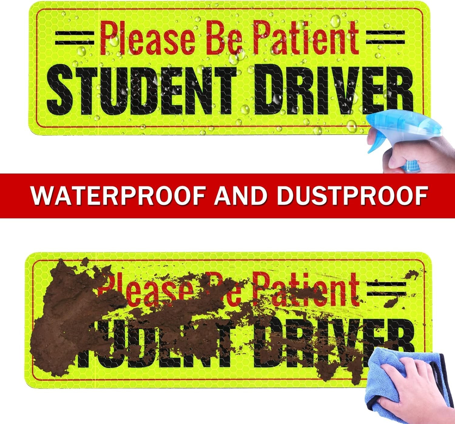 Student Driver Magnet - Please Be Patient, Magnetic Sign, 3Pcs Reflective Novice gallery