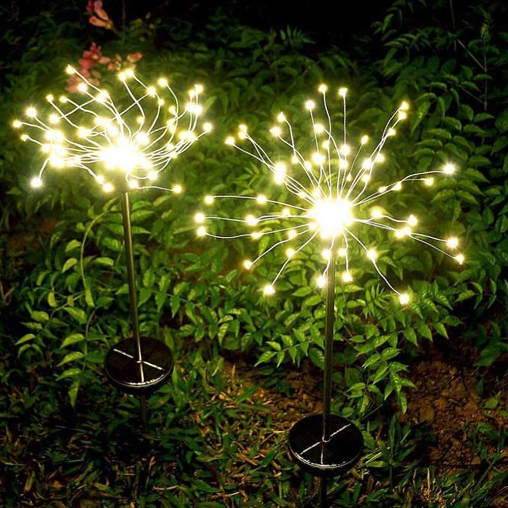2PCS Solar Firework Lights Outdoor Garden Pathway Lights Backyard Party Decor gallery