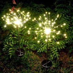 2PCS Solar Firework Lights Outdoor Garden Pathway Lights Backyard Party Decor