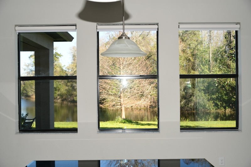 Battery powered remote control motorized Beige Solar Mesh Roller Shades custom gallery