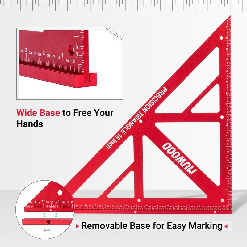 Precision Triangle Square 18 inch, Imperial Scale Framing Square for Precise ... gallery