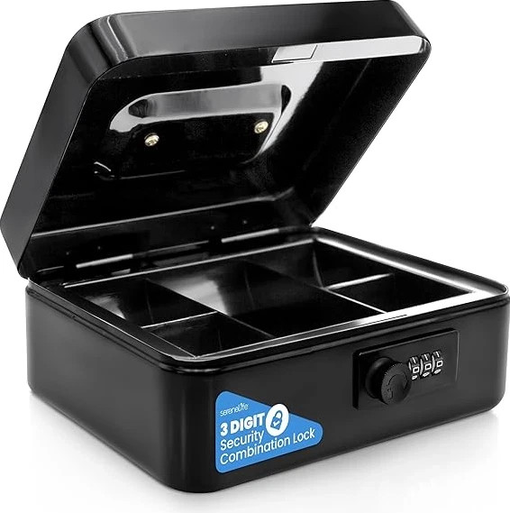 Security Money Box Fire Proof Lock Safe Storage Cash Gun Jewelry Portable Safety gallery