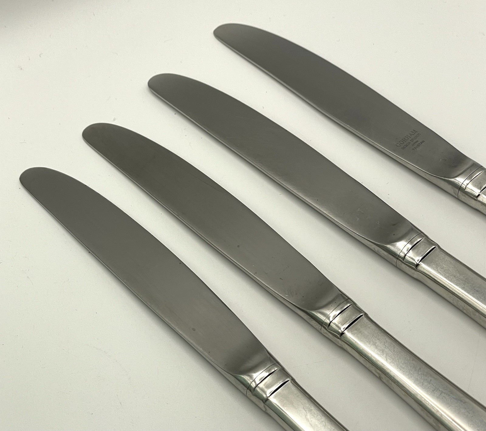 (4) Gorham Design Studios TRISTAN Satin 18-8 Japan Modern Hollow Knife Lot 9.25” gallery