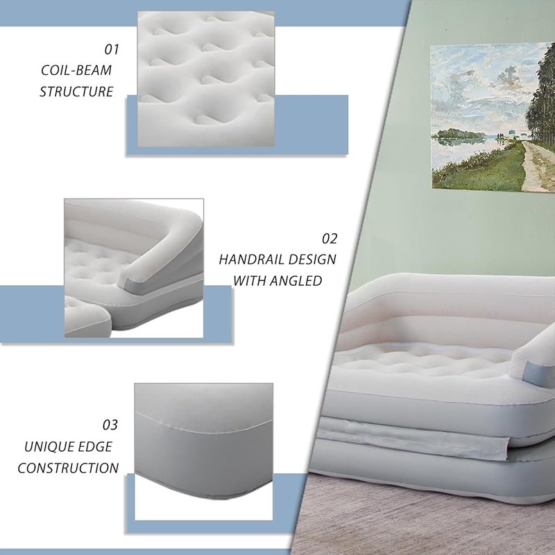 Portable Inflatable Sofa Bed Air Couch Easy Setup Multi-Functional Outdoor Use gallery