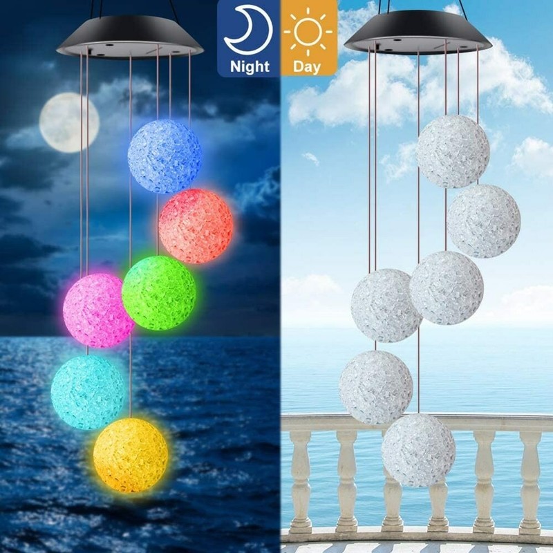 Solar LED Wind Chimes Colour Changing Lights Hanging Light Garden Outdoor Decor gallery