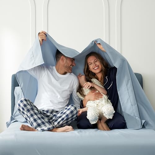 Sheets Set 6 Piece Cooling Bed Sheets with 4 Envelope Pillowcases Full Blue gallery