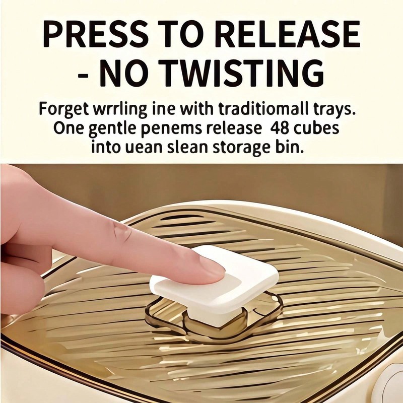 Portable Ice Cube Maker Machine with One-Touch Press Double Layer 48 Ice Cubes gallery