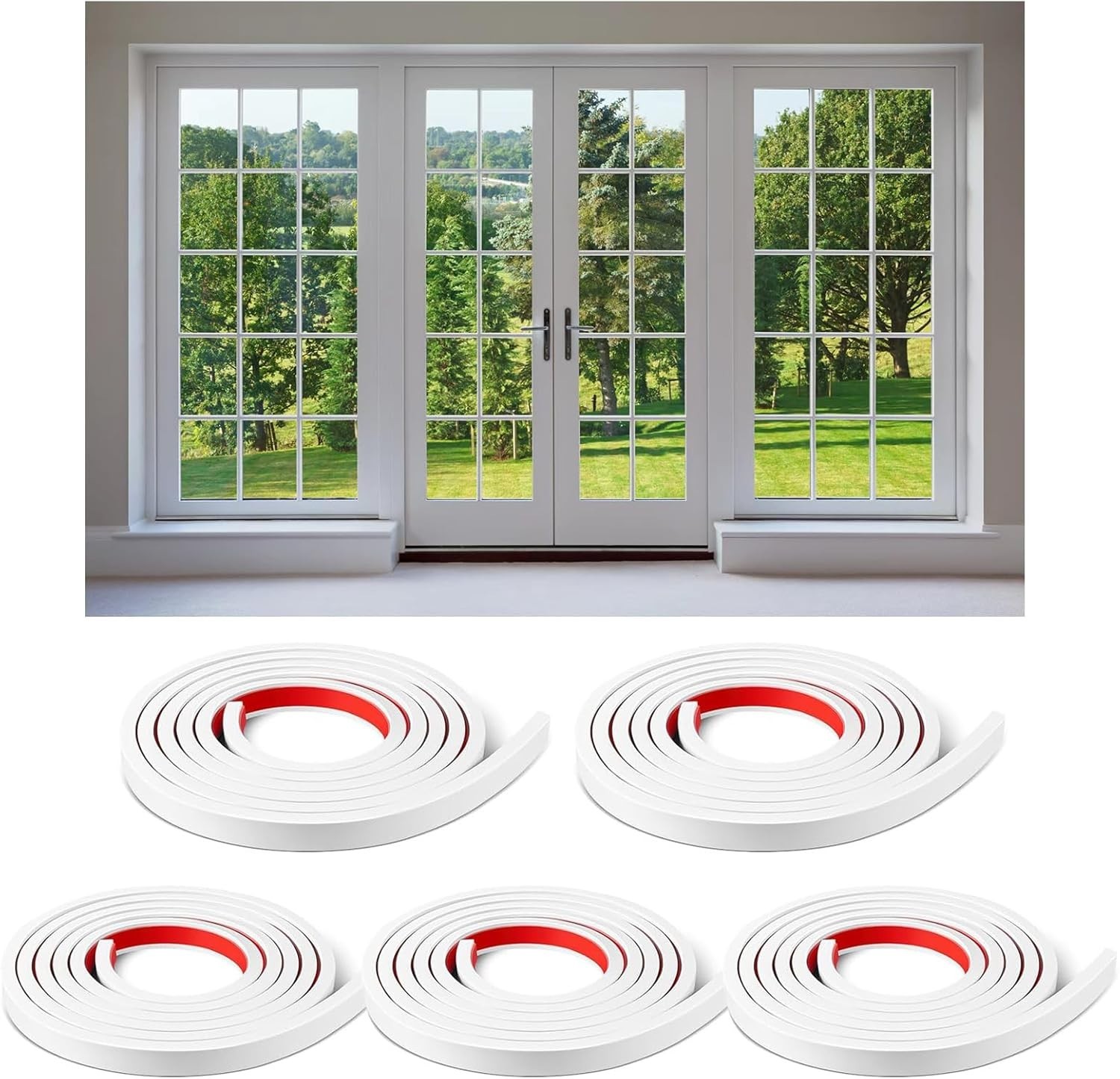5 Rolls Total 32.8ft Window Grille Inserts Grid Kit Self Adhesive Peel White gallery