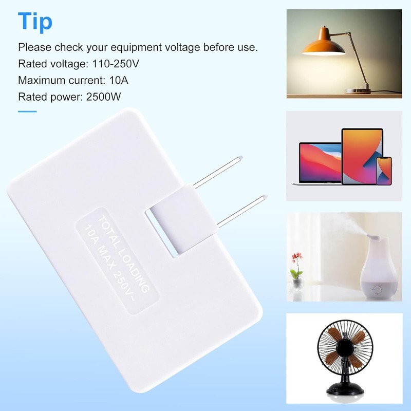 3 Pack AC Flat Wall Outlet Extender Flat Plug Adapter Outlet, Fold-Able 3 Way Wa gallery