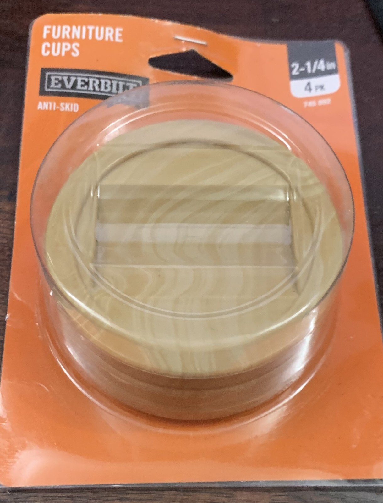 Everbilt 2-1/4 in. Large Wood Effect Non-Slip Furniture Cups 3 out of 4 pack gallery