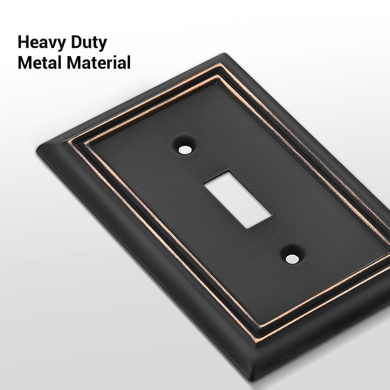 DEWENWILS Toggle Wallplates, 4-Pack Aged Bronze Light Switch Covers, Heavy Duty gallery