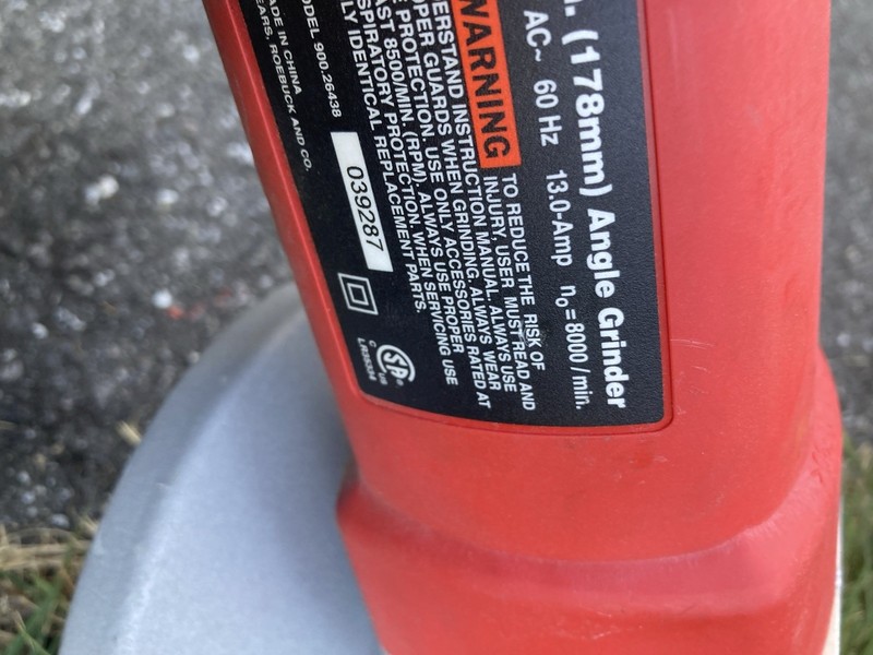 Craftsman PROFESSIONAL 7in Angle Grinder 900-26438, 13 AMP Corded W/4 Discs gallery