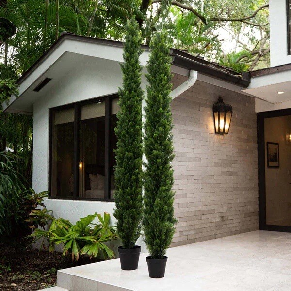 9’ Topiary Cedar Pine Artificial Tree Home Decor UV Indoor/Outdoor. Retail $349 gallery