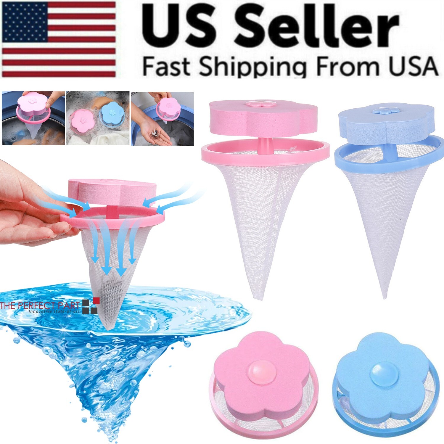2 Pcs Floating Pet Fur Catcher Laundry Lint Pet Hair Remover For Washing Machine gallery