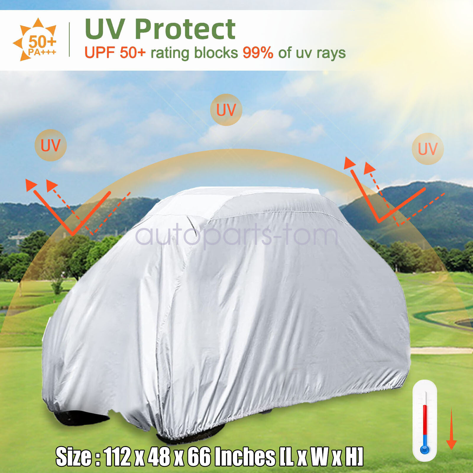 Large Lawn Mower Cover Zero Turn Waterproof Rainproof For Push Mowers Silvery gallery