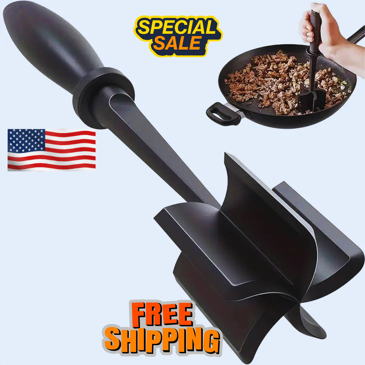 Meat Hamburger Chopper Heat Resistant Utensil Ground Beef Potato Masher Spatula gallery