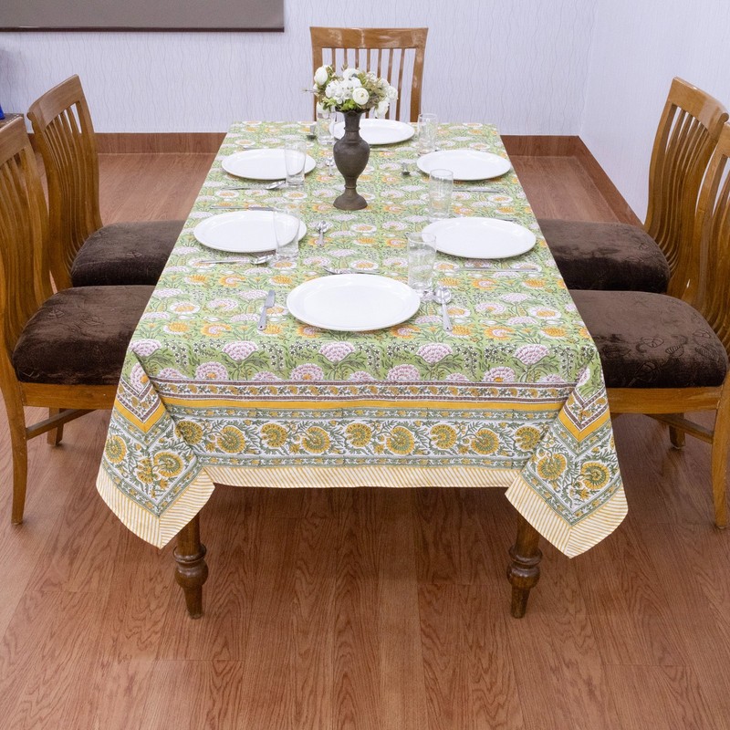 Floral Block Printed Table Cloth Dining Table Cloth Table Napkins With Mats gallery