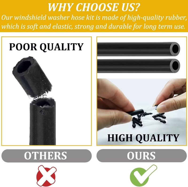 Windshield Washer Hose Kit, 4 Meter Washer Fluid Hose & 12 Pcs Hose Connectors.. gallery