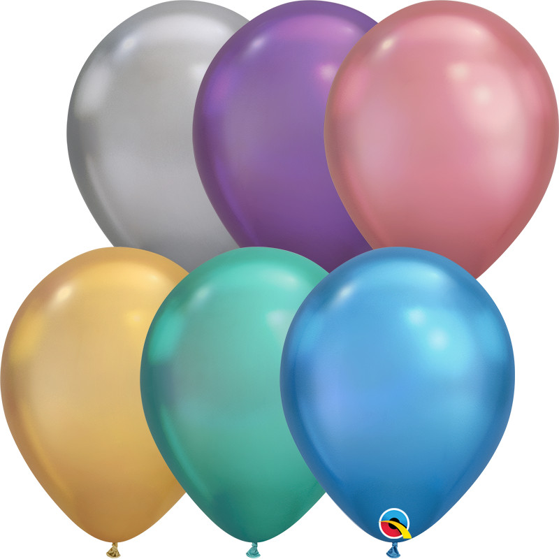 Chrome latex balloons Qualatex 7in100pcs Gold,silver,rose gold,purple,green,blue gallery