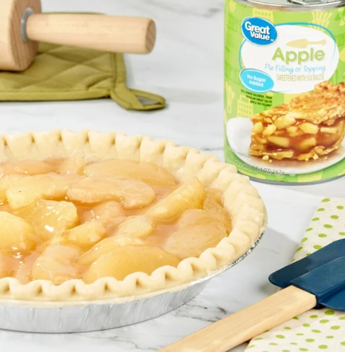 4 CANS Great Value NO SUGAR ADDED Apple Pie Filling & Topping 20 oz.... gallery
