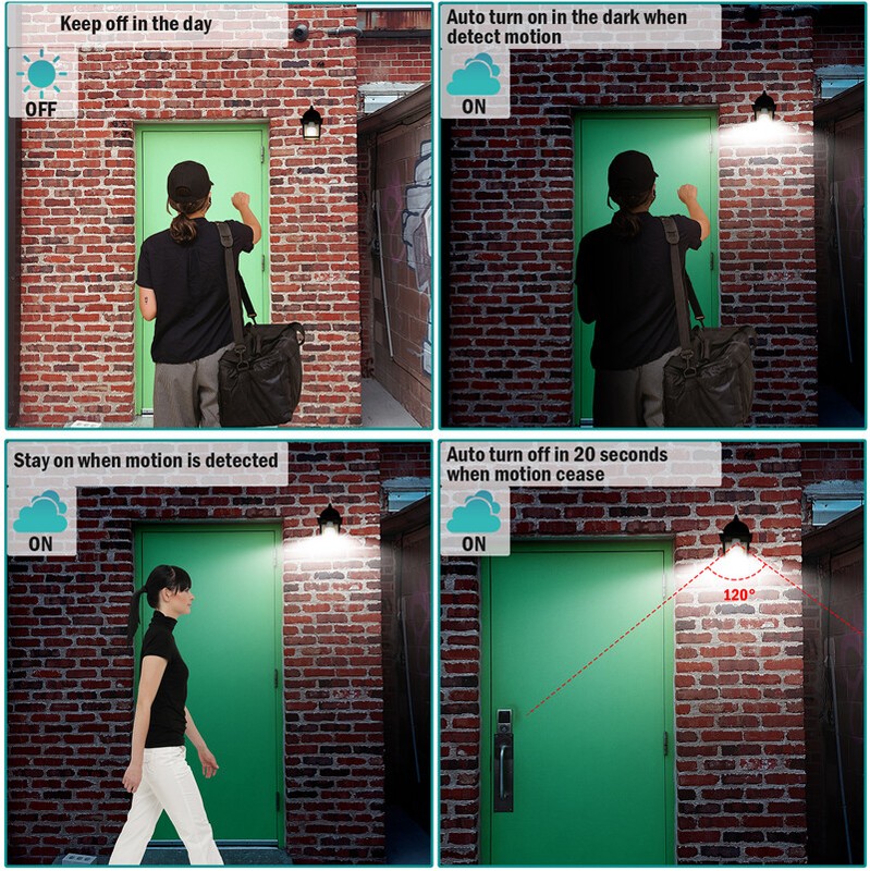 Motion Sensor Light Bulbs, 9W (90W Equivalent) Security LED Bulb 6000K Daylight gallery