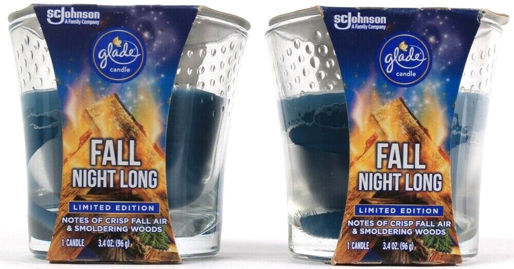 2 Count SCJohnson Glade Limited Edition Fall Night Long Scented 3.4oz Candles
