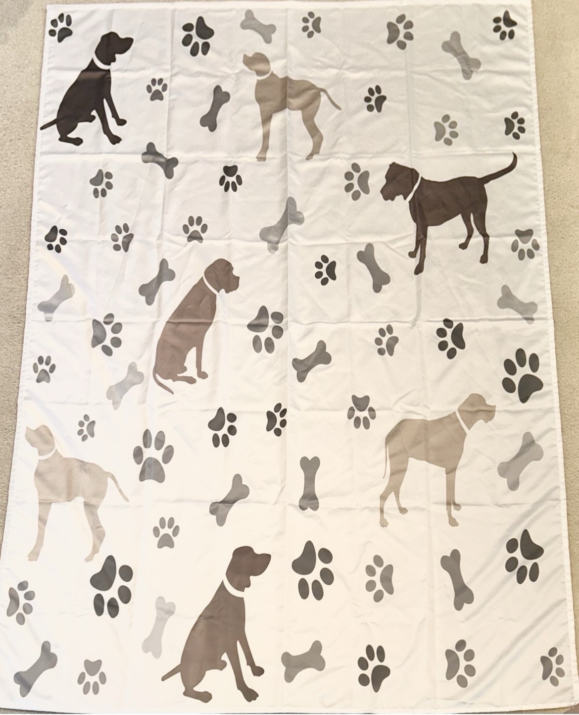 Neutral Tones Fun Rectangular Dog Lovers Tablecloth 60”x90” Machine Washable gallery
