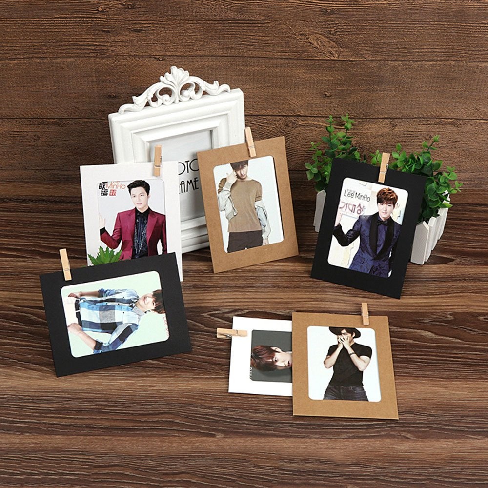 30 Pcs 5x7in DIY Paper Picture Frames, Cardboard, String, Clips, Wall Art Decor gallery