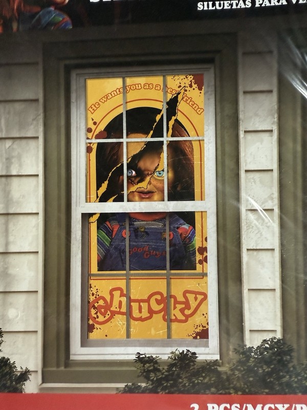 NEW CHUCKY Window Silhouettes Life Size Decorations 2 pcs - 33.5 in. x 65 in. gallery